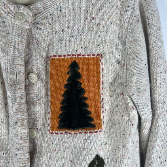 Vintage 90s Craft & Barrows Beige Autumn Grandma Wool Sweater Cardigan / Small - Picture 5 of 8